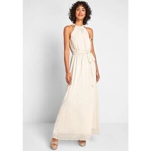 Modcloth Illuminated Elegance Chiffon Maxi Dress Size S